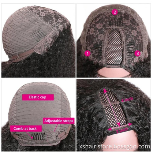 Kinky Curly Straight Body Wave U Part Wig Glueless Human Hair Wig Brazilian Natural Human Hair Wig